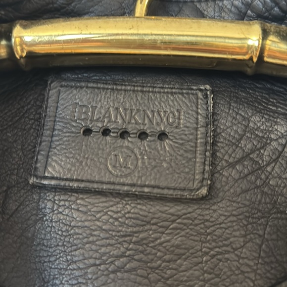 Blank NYC The Essentials Women's Jacket Size M Moto Vegan Black Leather Chrome - Picture 7 of 16